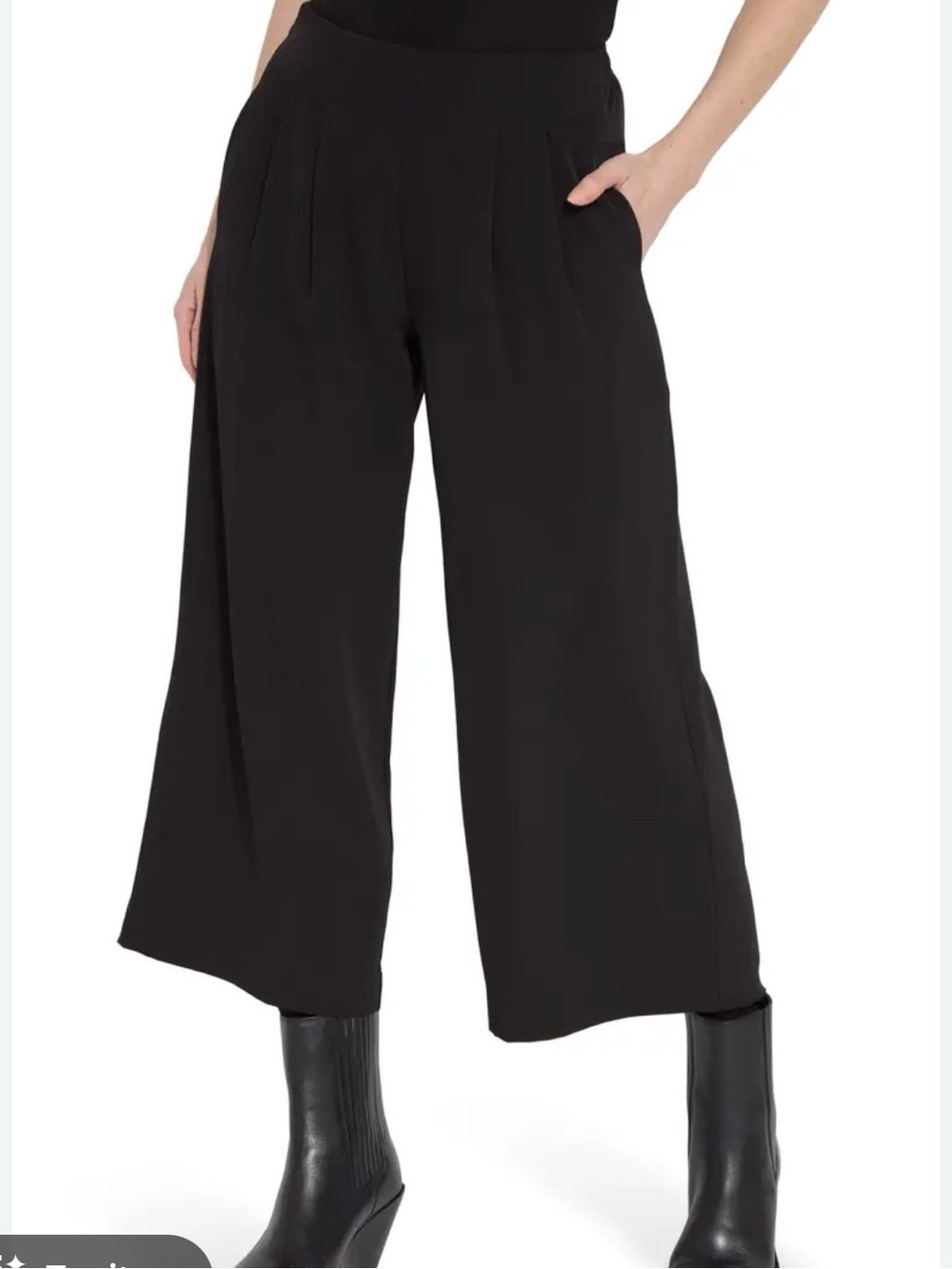 Lysse Wide-Leg Black Cropped Pants
